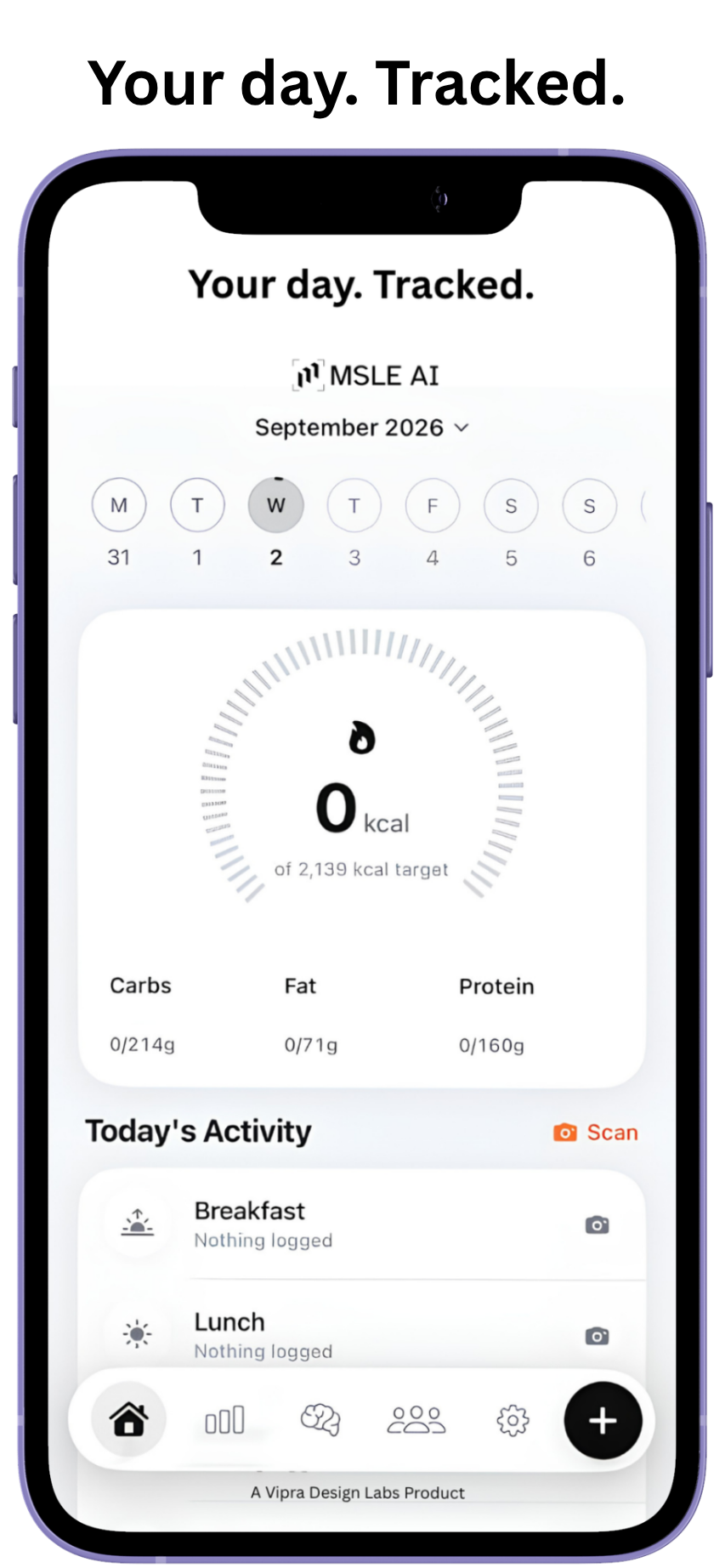 MSLE AI daily nutrition dashboard
